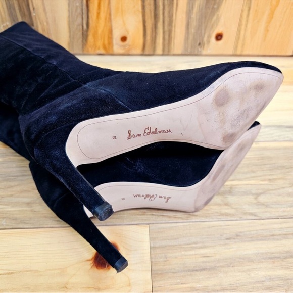 Sam Edelman Olencia Black Suede Boots Size 10 - Picture 6 of 7